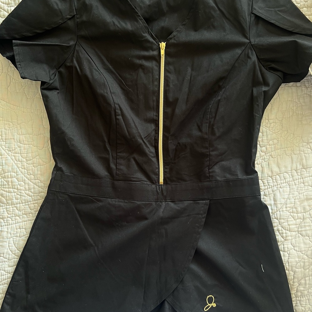 Jaanuu Black Jumpsuit with Gold Accent